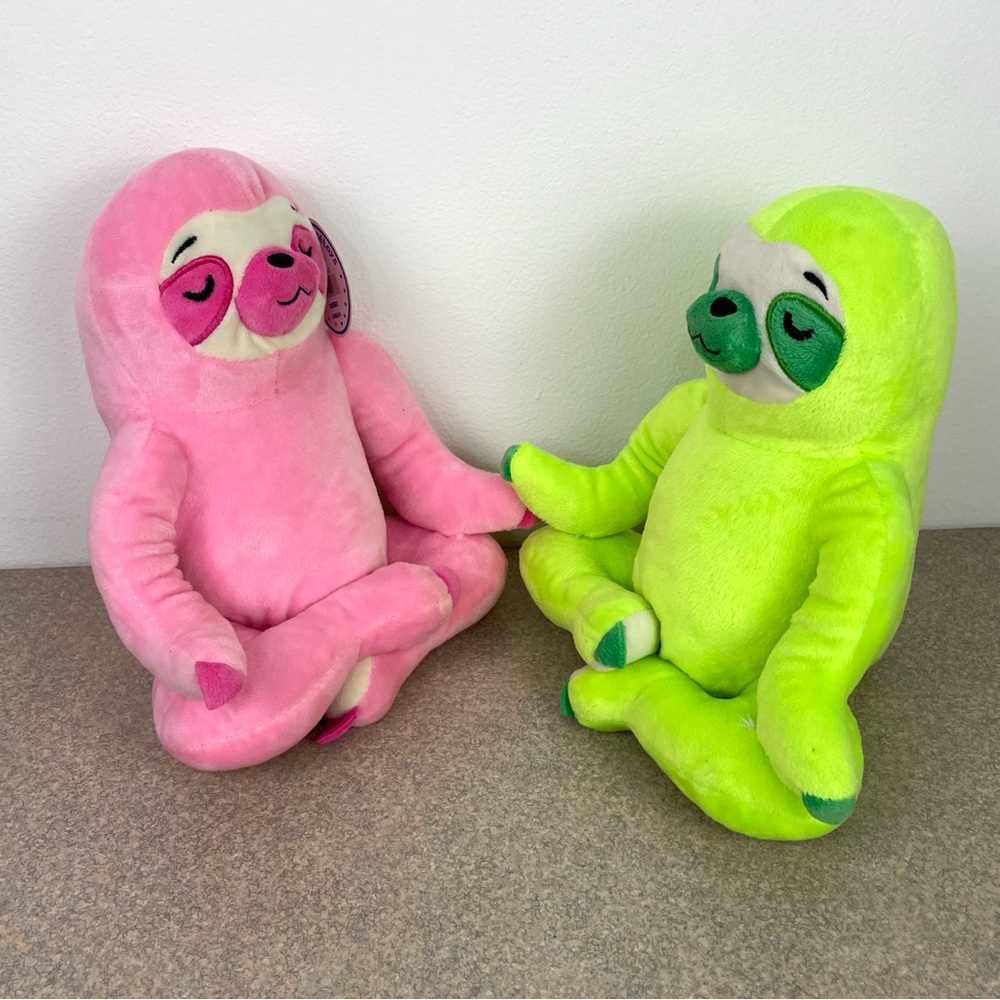 Caravan Soft Toys Sloth Budda Yoga Pose Plush Lot of 2